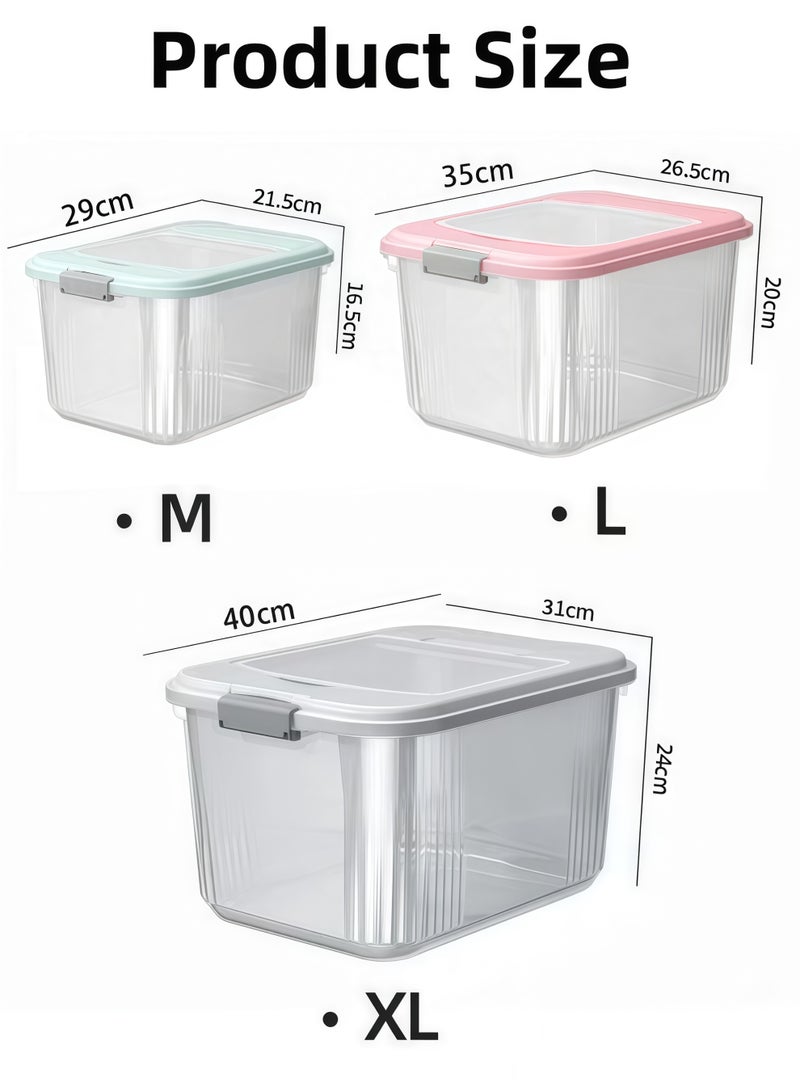 XiuWoo Rice Storage Container, Kitchen multifunctional grain container,Airtight Rice Container,Sealed Food Storage Container,Rice Dispenser Food Flour Storage Bins with Lids and Cup,BPA Free,Kitchen Extra Large Grain Storage Containers,for Rice, Beans, Grains, Small Dry Food,Kitchen Pantry Household(White,10L/20L/30L) - Image 2